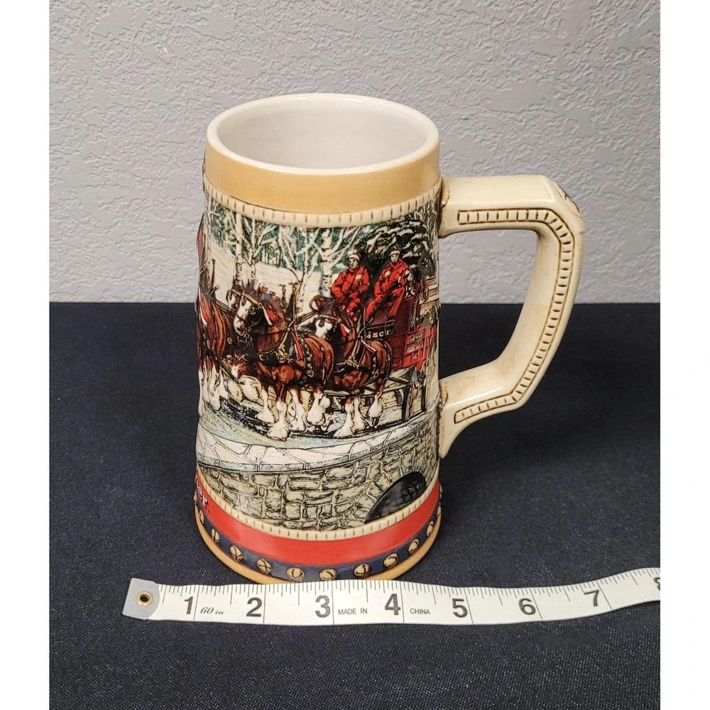 Vintage 1988 Budweiser Collector's Series Holiday Beer Stein